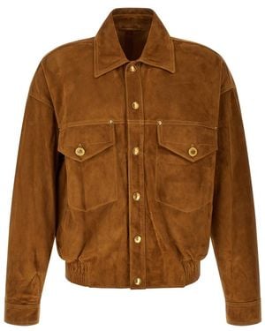 Versace Relaxed Solid Jacket - Brown