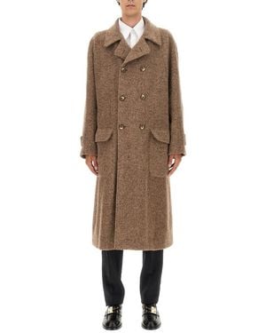 Dolce & Gabbana Regular Wool Coat - Natural