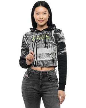 DIESEL Graphic Hood Sweatshirt - Gray