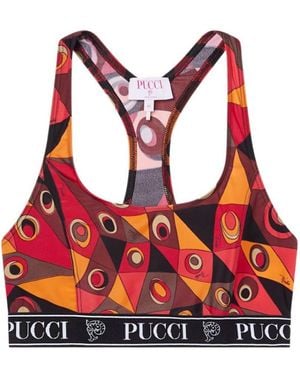 PUCCI Printed Scoop Neck Tank Top - Red