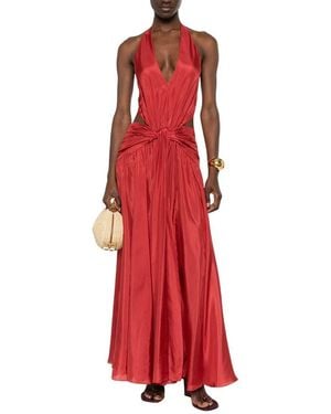 Zimmermann Halter Neck Long Dress - Red