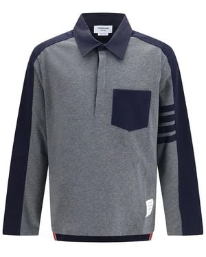 Thom Browne Color Block Polo - Blue