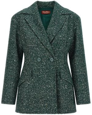 Max Mara Peaked Lapel Blazer - Green