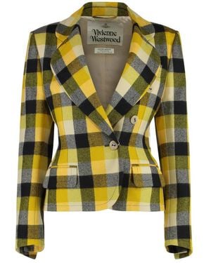 Vivienne Westwood Checks Shawl Blazer - Black