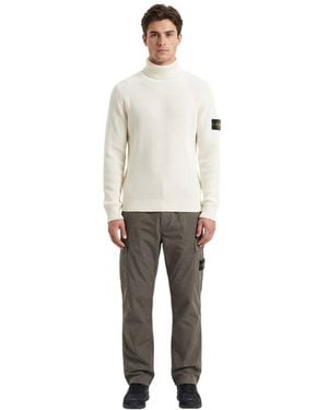 Stone Island Off Turtle Neck Jumper - White
