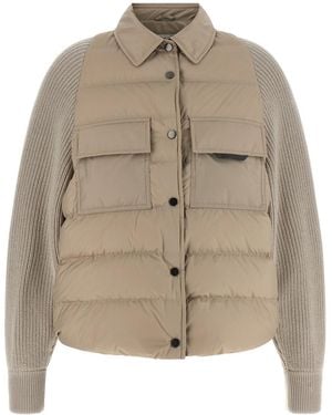 Brunello Cucinelli Quilted Shirt Collar Jacket - Natural