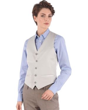 Corneliani Solid V Neck Blazer - Blue