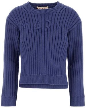 Marni Crewneck Logo Jumper - Blue