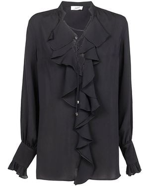 The Seafarer Ruched Viscose Shirt - Black