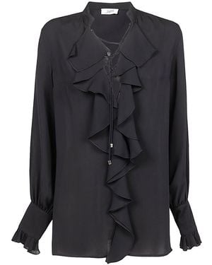 The Seafarer Ruched Viscose Shirt - Black