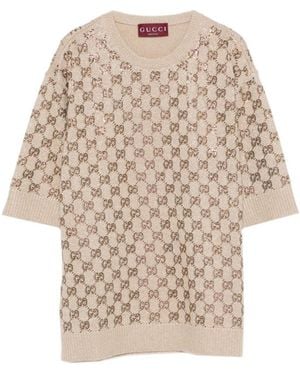 Gucci Logo Crew Neck Sweater - Natural