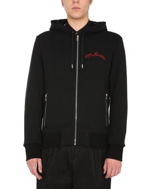 McQueen Logo Hood Sweatshirts - Black