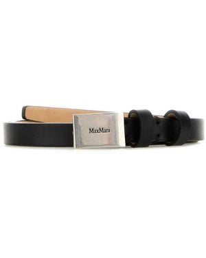 ベルト Max Mara Black Leather Plate Belt Max Mara New Plate Leather Belt In Black | ModeSens