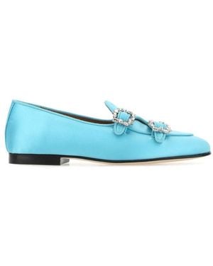 Edhen Milano Satin Loafers - Blue