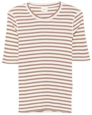 Closed Striped Crew Neck T-Shirt - White