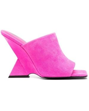 The Attico Fuchsia Cheope Suede Heels - Pink