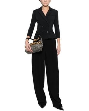 Elisabetta Franchi Solid Notched Lapel Blazer - Black