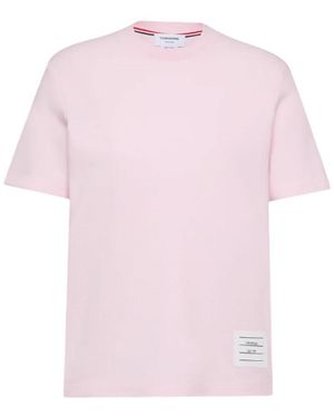 Thom Browne Solid Crew Neck T-Shirt - Pink