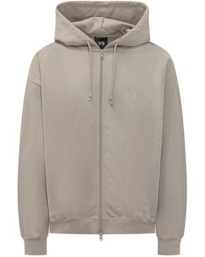 Y-3 Solid Hood Sweatshirt - Gray
