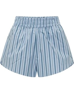 A PAPER KID Stripes Shorts - Blue