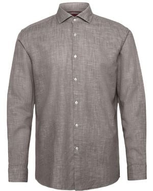 HUGO Regular Textured Shirt - Gray
