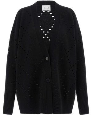 Nude Argyle Cut-Out Cardigan - Blue