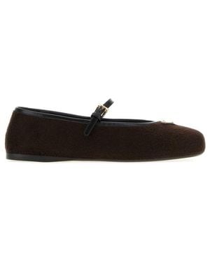 Prada Logo Ballet Flats - White