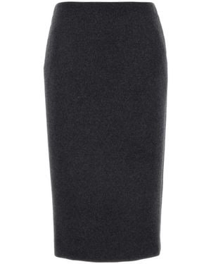 Gucci Charcoal Wool Blend Skirt - Black