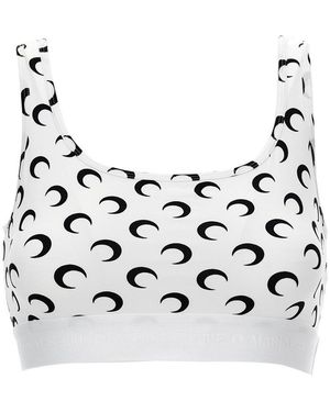 Marine Serre Printed Scoop Neck Top - Metallic