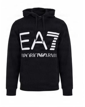 EA7 Logo Regular Hoodie - Blue