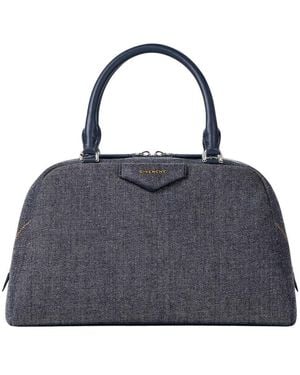 Givenchy Denim Antigona Medium Duffle Bag - Blue