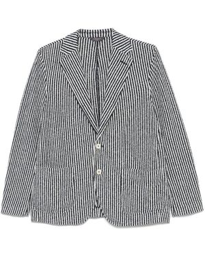 Circolo 1901 Dark Striped Cotton Blazer - Gray