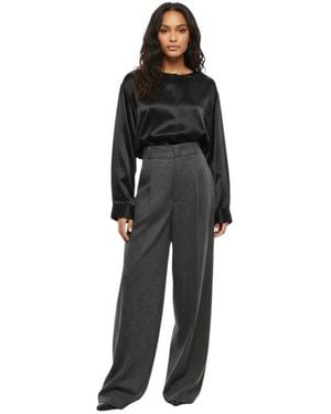 Sa Su Phi Loose Flat Front Trousers - Black