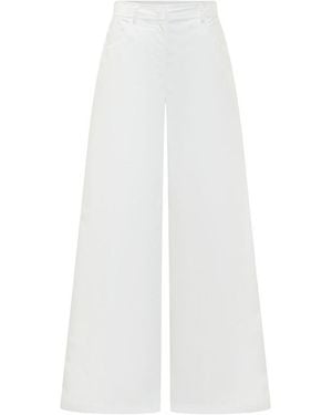 MSGM Relaxed Flat Front Pants - White