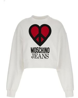 Moschino Cotton Logo Crewneck Sweatshirt - White