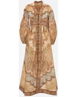 Zimmermann Printed Long Dress - Natural