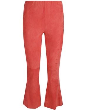 Via Masini 80 Cropped Flared Suede Pants