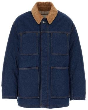 Ami Paris Padded Denim Jacket - Blue