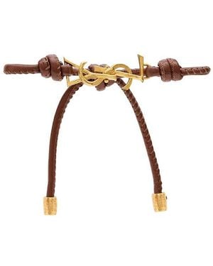 Saint Laurent Logo Bracelet - Brown