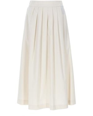 PT Torino Pleated Midi Skirt - White