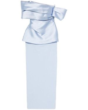 Solace London Off Shoulder Maxi Dress - Blue
