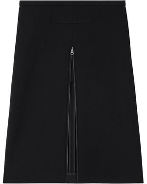 Courreges Heritage Tailored Crepe-Texture Midi Skirt - Black