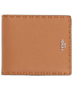 Fendi Selleria Textured Wallet - Brown