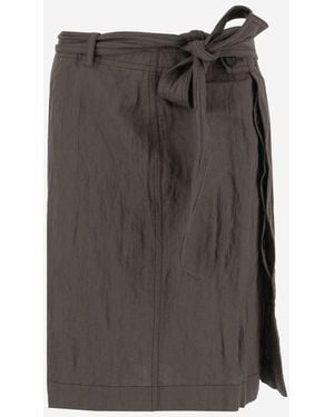 Ferragamo Self-Tied Wrap Midi Skirt - Grey