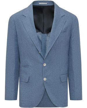 Brunello Cucinelli Notched Lapel Blazer - Blue
