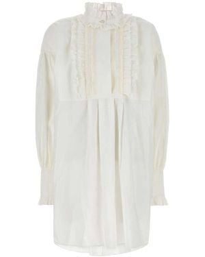 Valentino Cotton Blend Dress - White