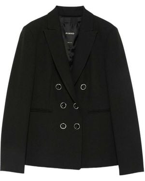 Pinko Solid Peaked Lapel Blazer - Black