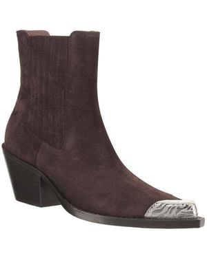 Paris Texas Dark Slip-On Suede Boots - Brown