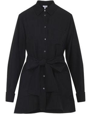 Loewe Cotton Belted Blouse - Black