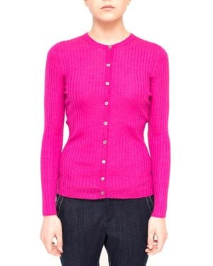 LA ROSE Cashmere Cardigan - Pink